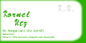 kornel utz business card